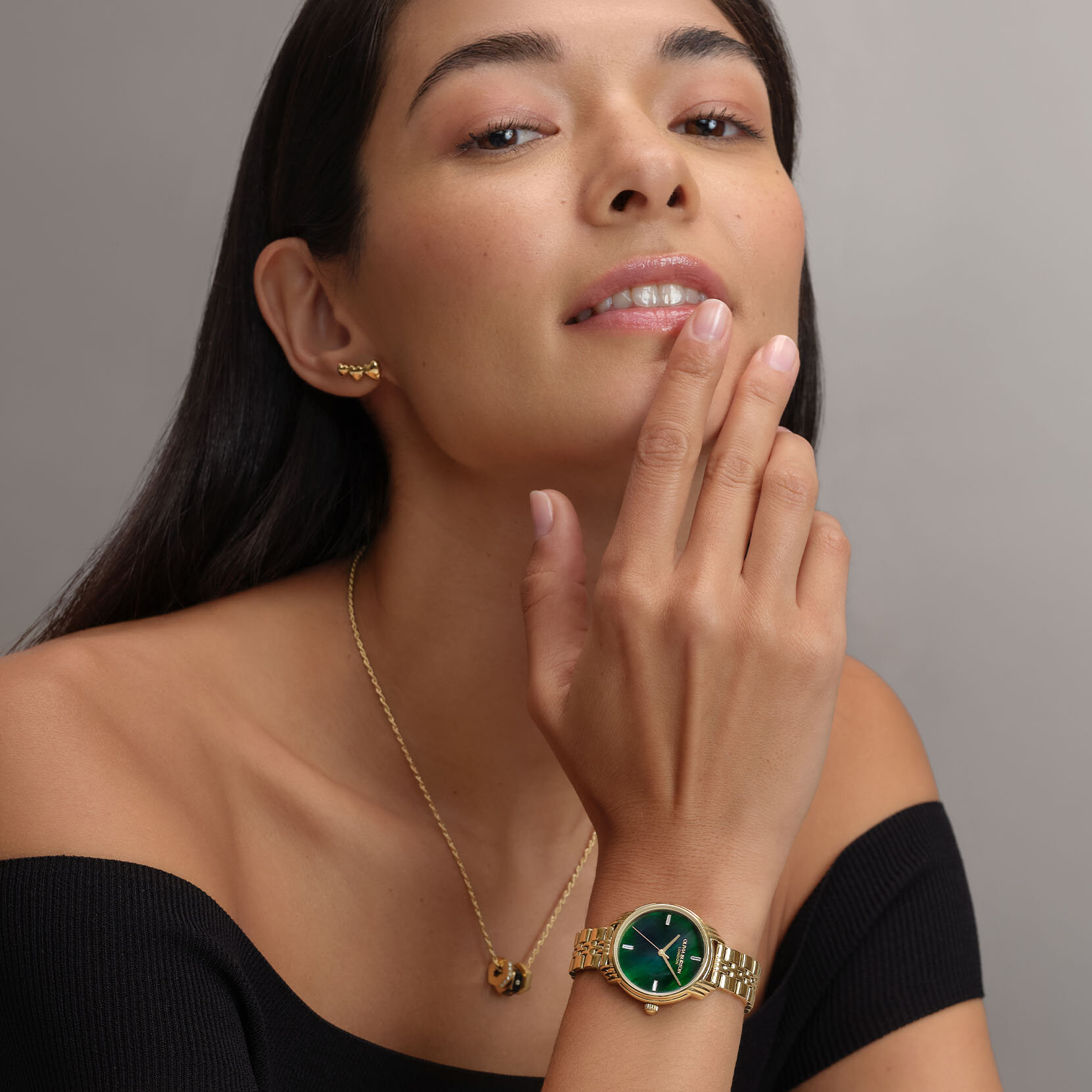 30mm Art Deco 2.0 Forest Green & Gold Bracelet Watch