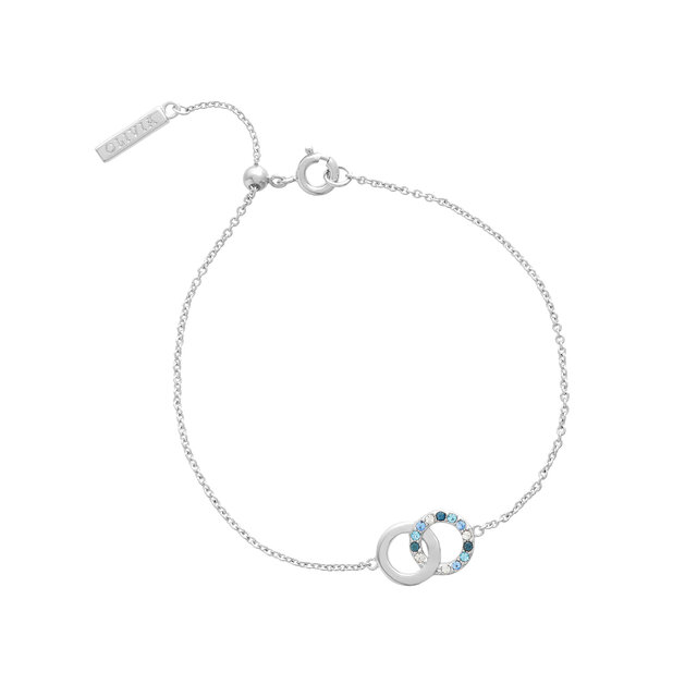 Coffret-cadeau avec montre Wonderland Blue Crystal et bracelet Interlink argent