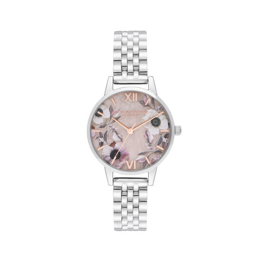 Midi Rose Quartz & Silver Bracelet Watch
