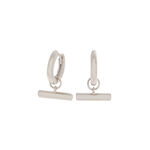 Silver Tbar Huggie Hoops