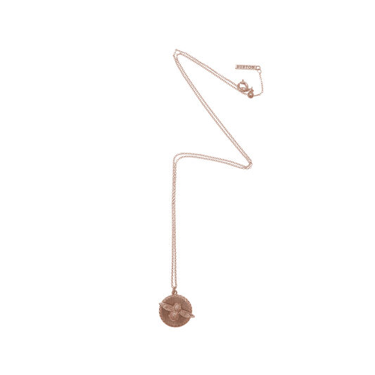 3D Bee & Coin Rose Gold Necklace