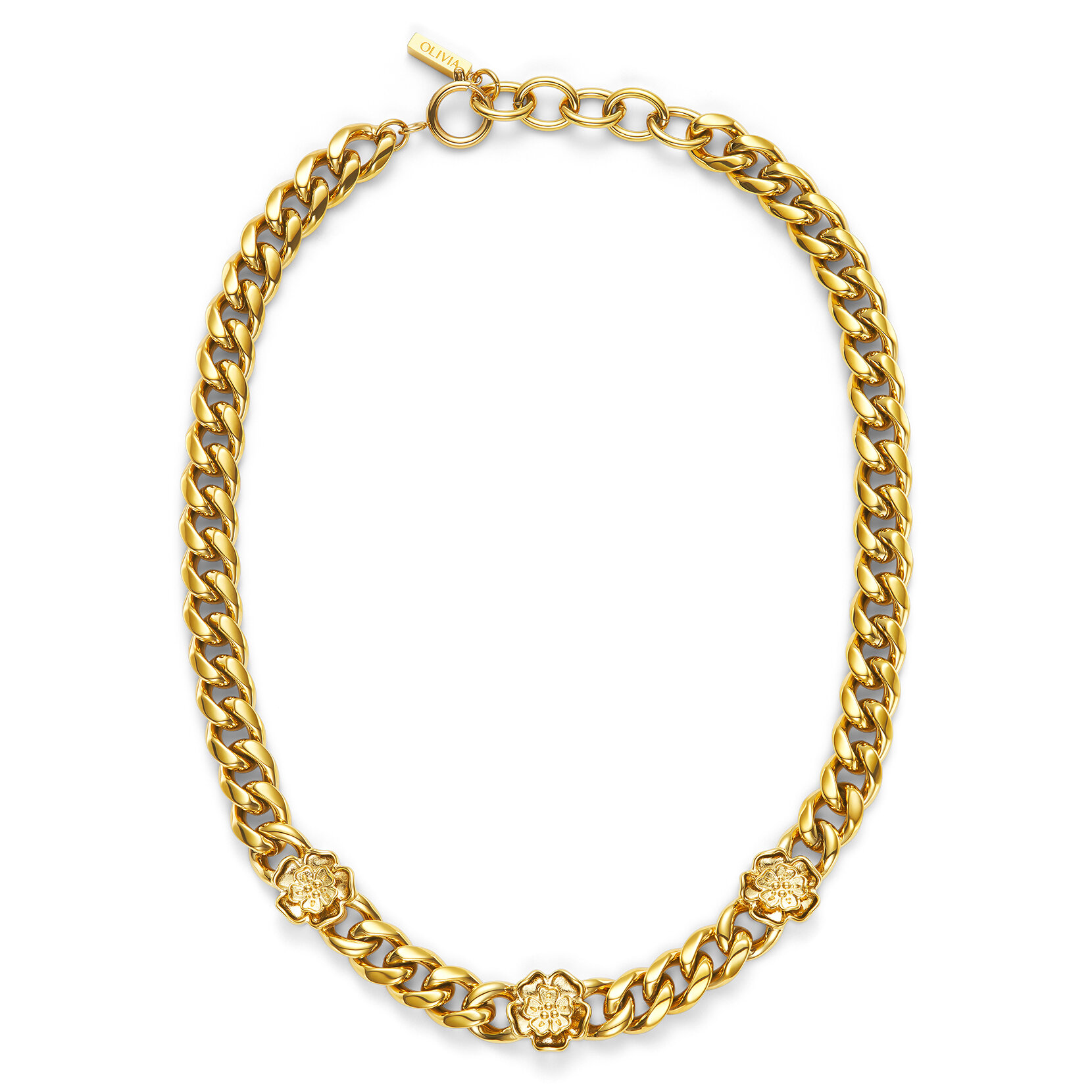 Collier Tudor avec Chaîne à Maillons Plaqué Or Rose 