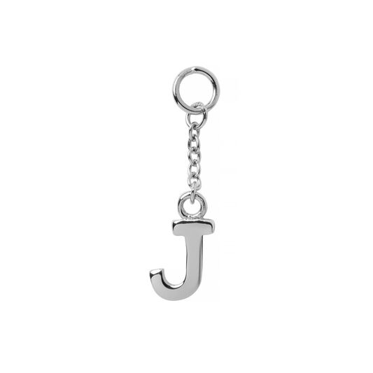 J Huggie Charm Silver