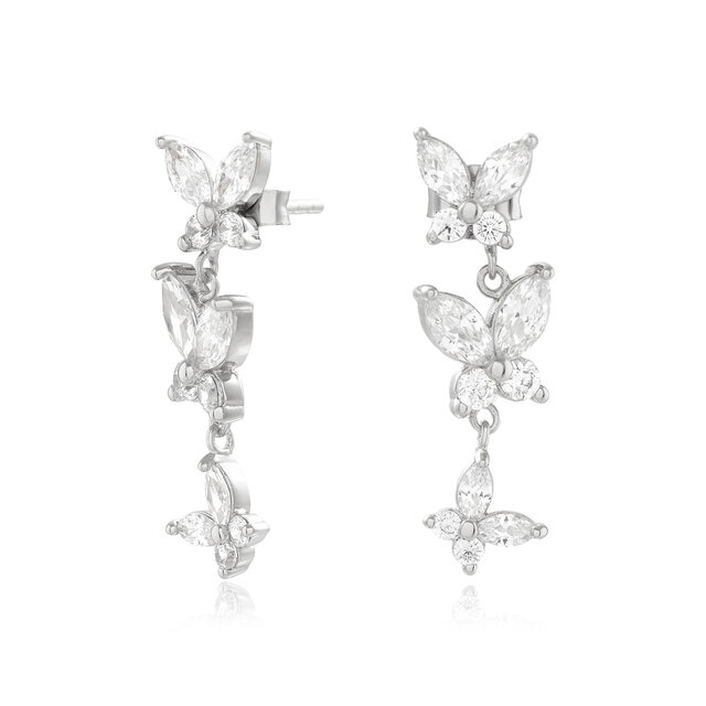 Pendants d’oreilles Sparkle Butterfly Marquise argent