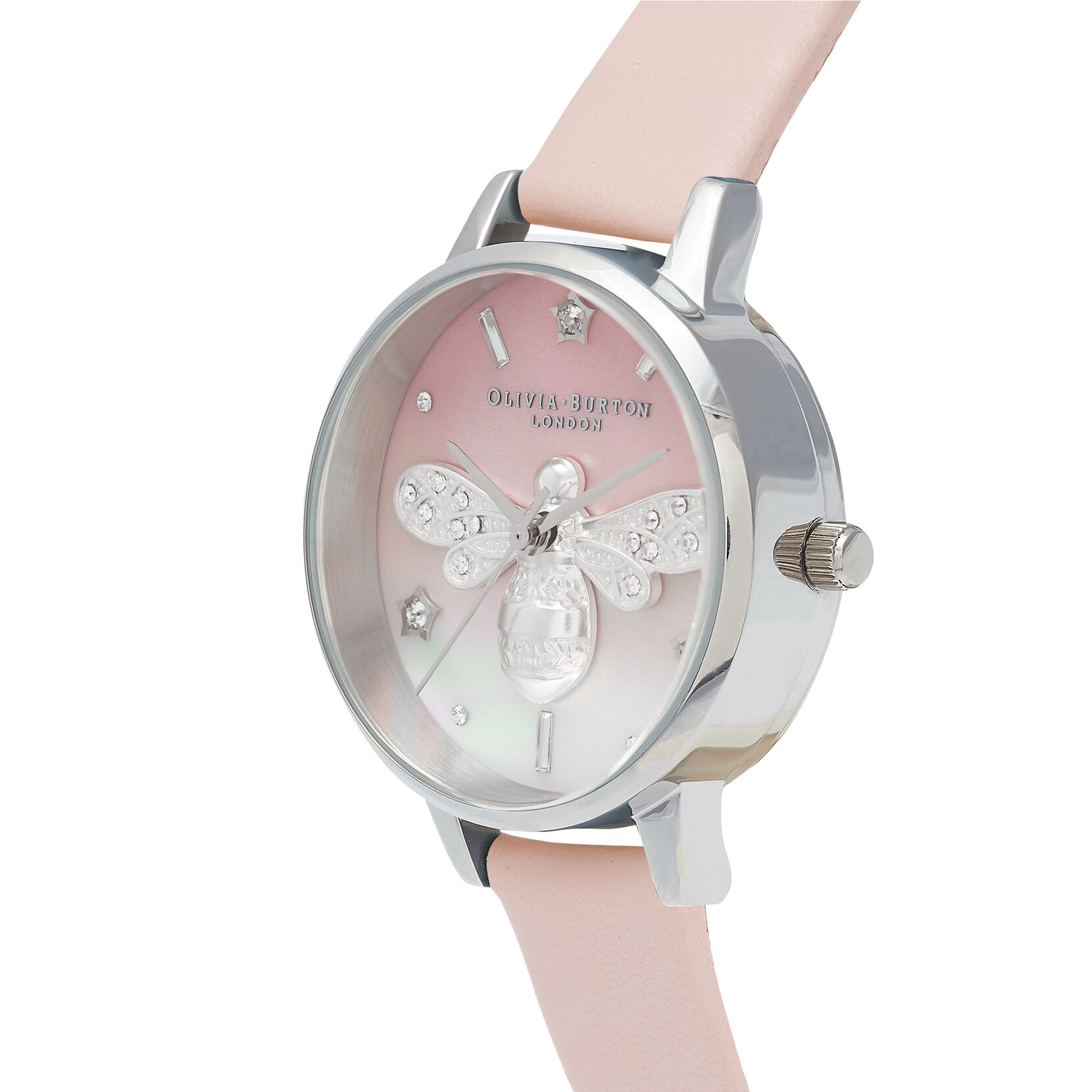 Sparkle Bee Pearl Pink & Silver Watch