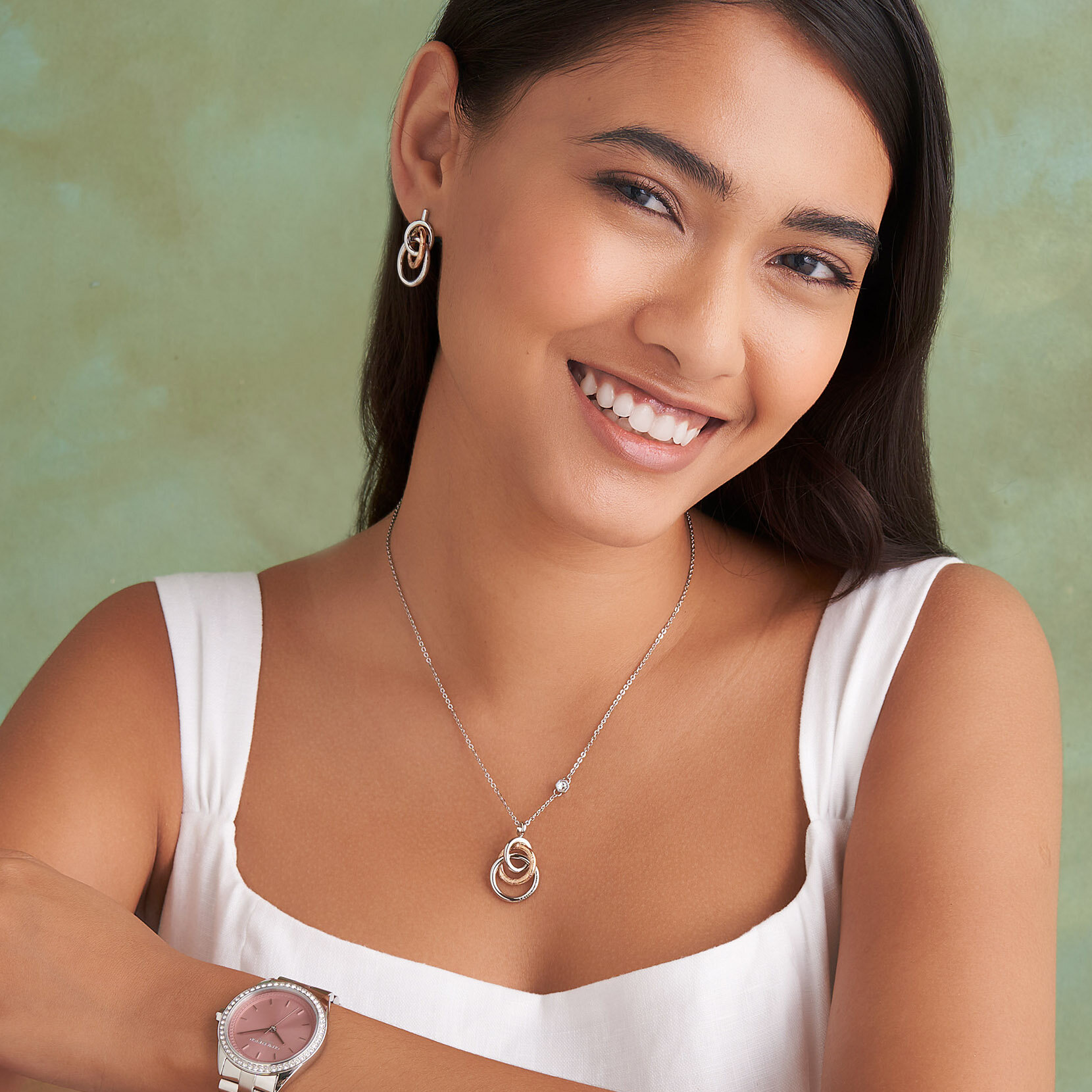 Collier Entrelacé Argent & Plaqué Or Rose