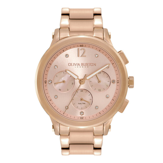 38mm Multi-Function Blush & Carnation Gold Bracelet Watch