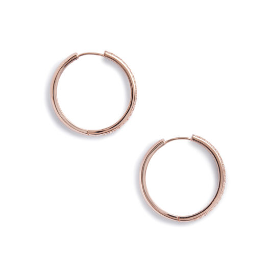 Cubic Zironia & Rose Gold Hoop Earrings