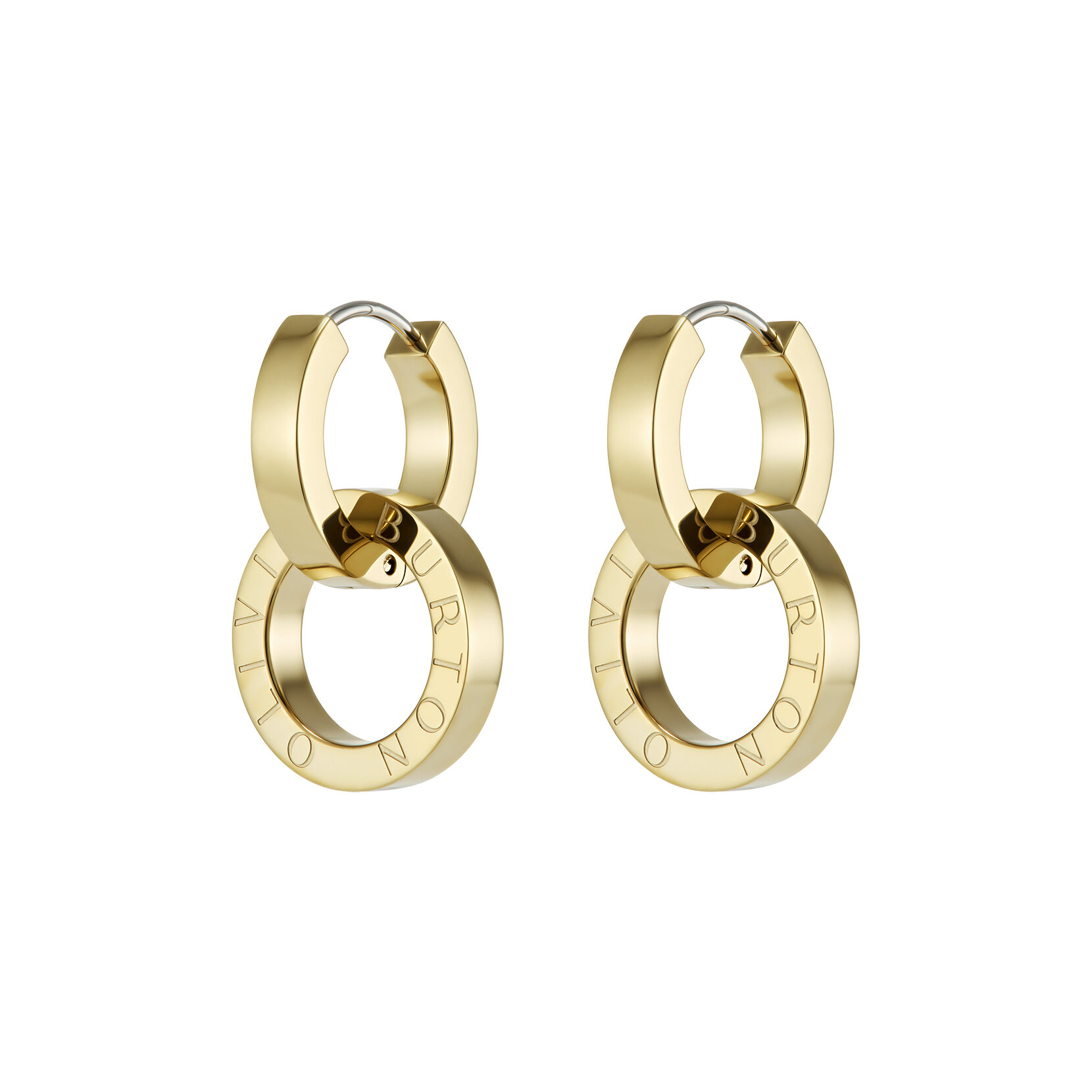 Honeycomb Toggle Gold Plated Hoop Earrings
