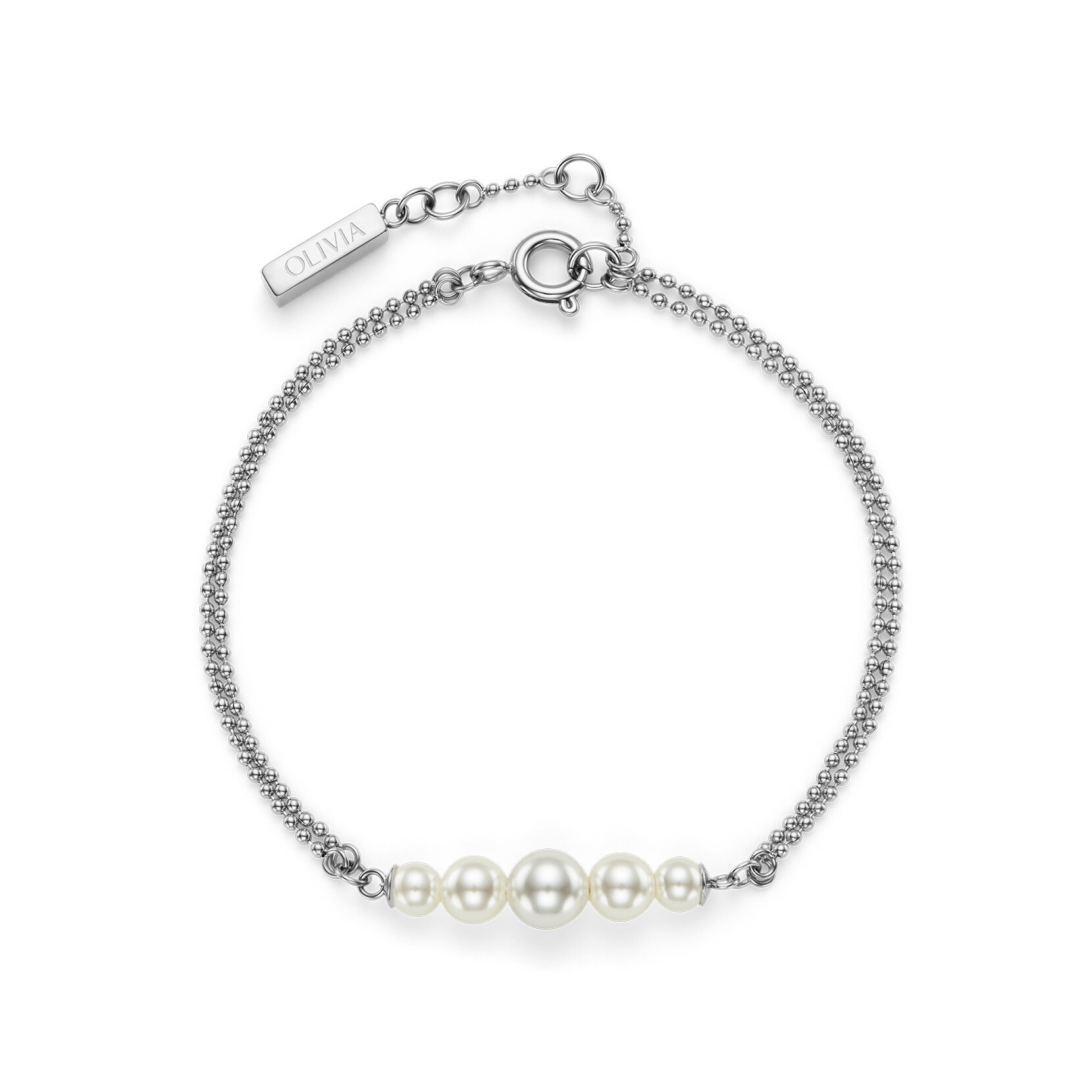 Bracelet Pearls & Beads Argent