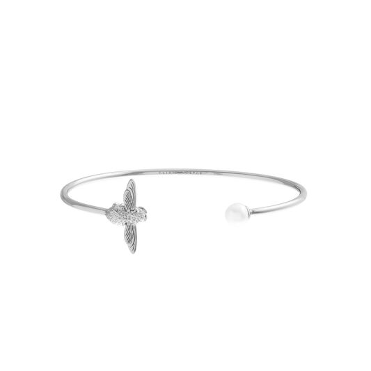 Pearl Bee Bangle Silver