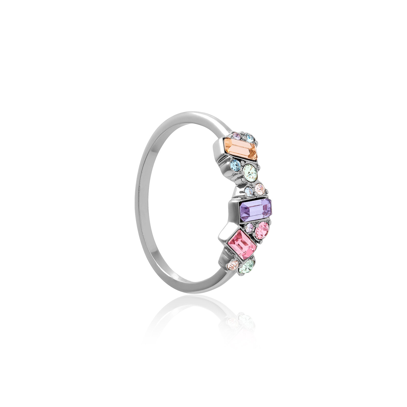 Bague Rainbow Cluster argent