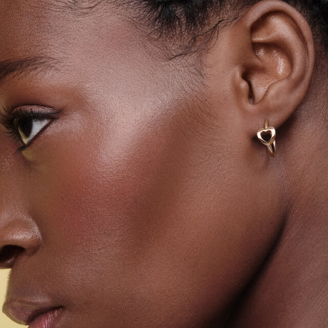 Boucles d'oreilles Kindred Interlink Heart plaqu&eacute;es or rose