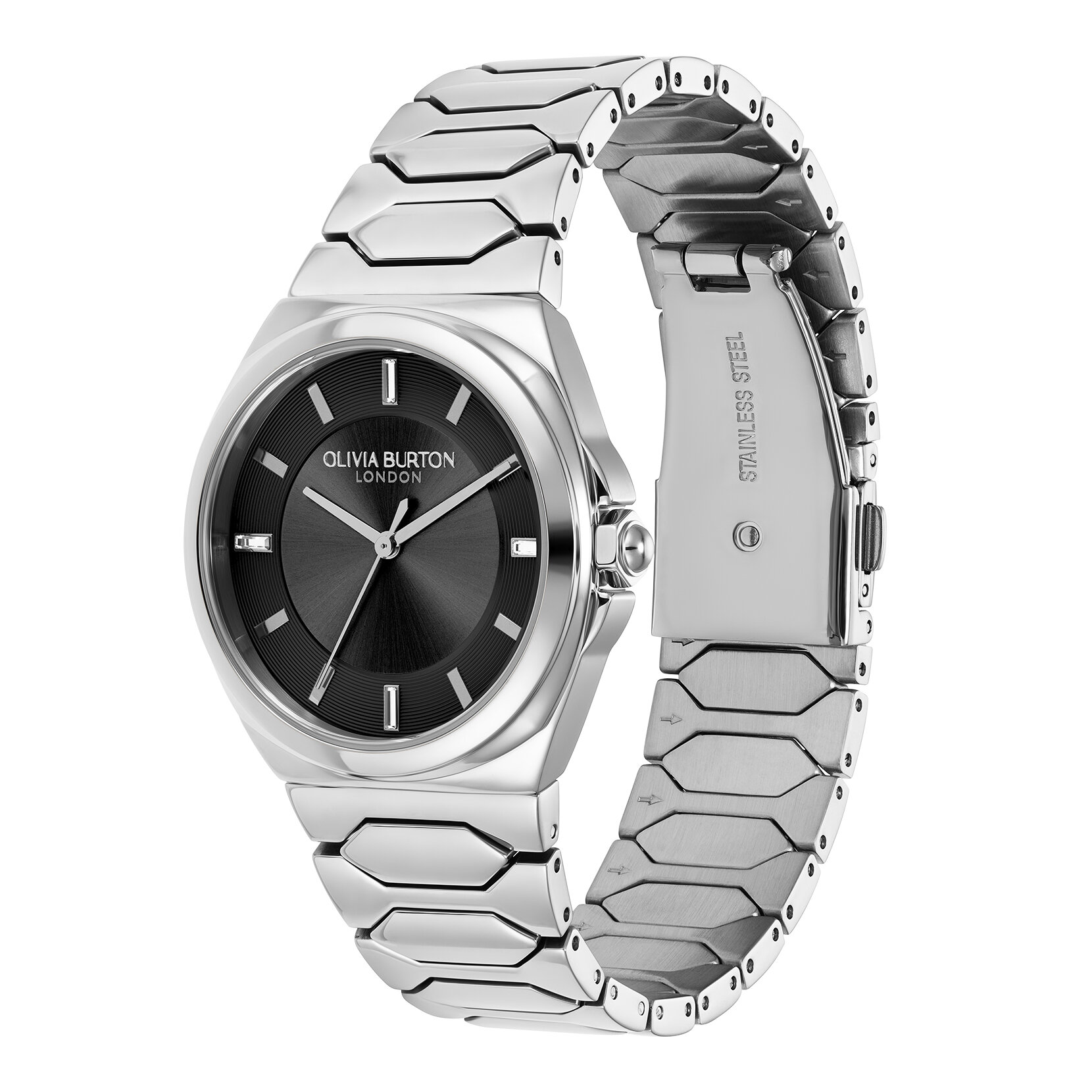 Bracelet de Montre Lustre 34mm Onyx & Argent