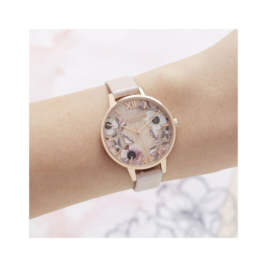 Semi Precious Pink & Rose Gold Watch