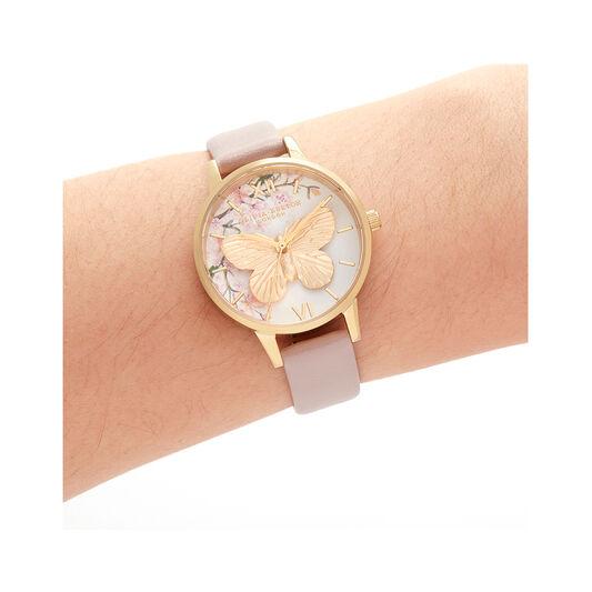 Pretty Blossom 3D Butterfly Vegan Rose & Gold Watch