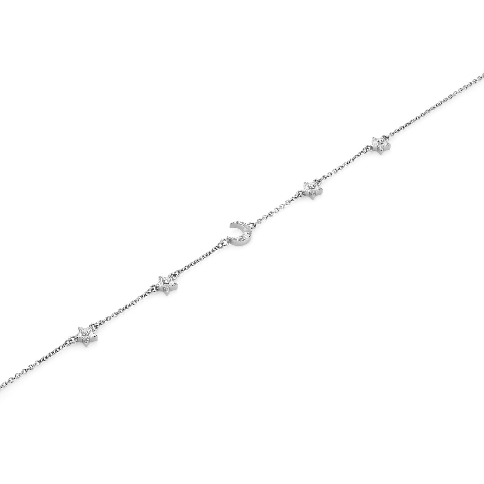 Celestial Mini North Star and Moon Silver Tone Necklace