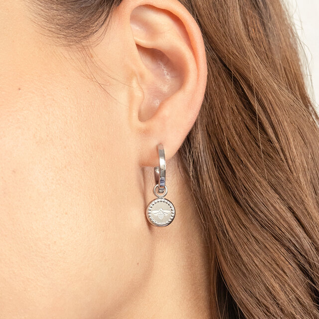 Boucles d'oreilles Créoles Charms Abeille Argent