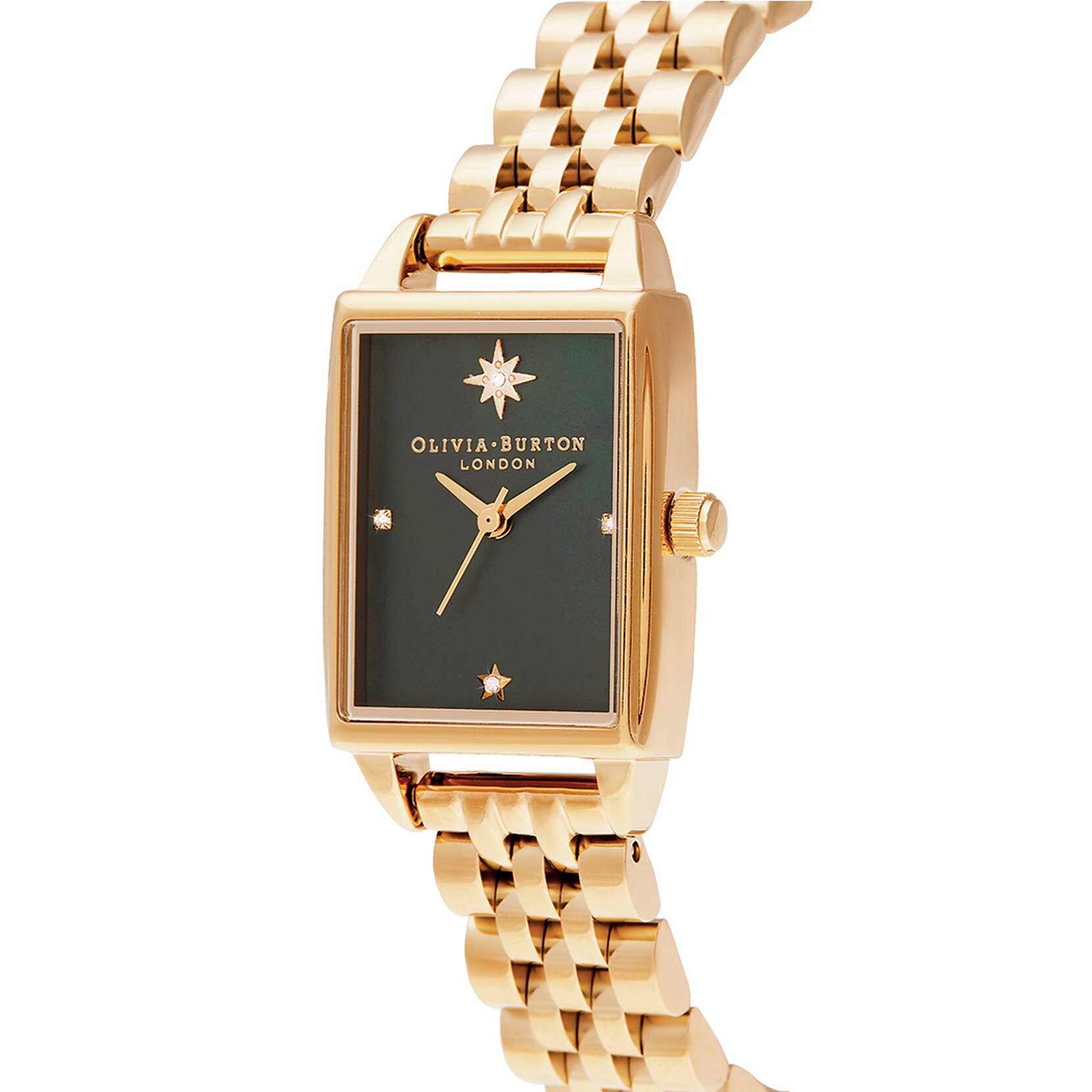 Cadran nacre noire et bracelet or 