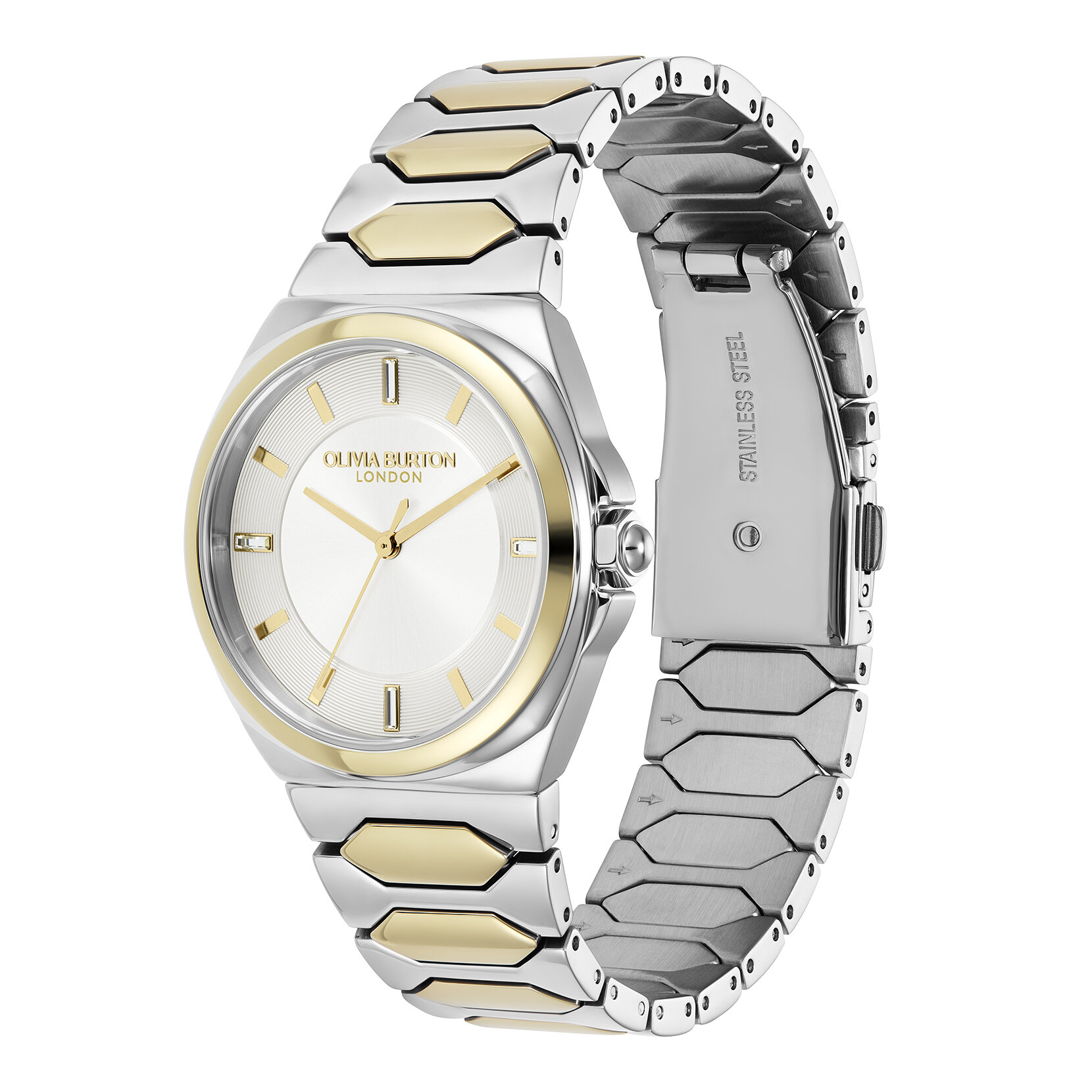 Montre Lustre 34 mm Ivoire & Bracelet Bicolore & Coffret Cadeau Bracelet Dainty