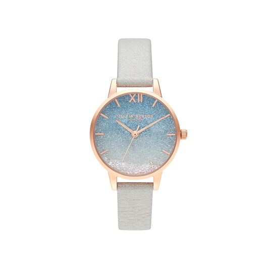Wishing Wave Glitter Dial Shimmer Pearl Rose Gold Olivia Burton London