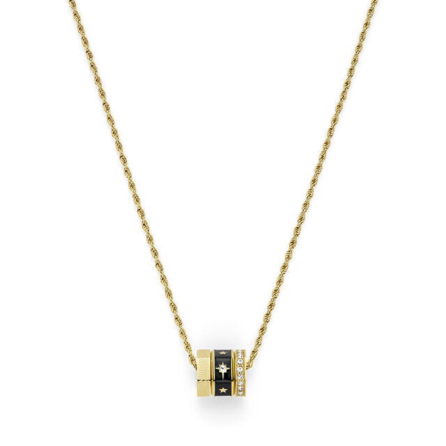 Black & Gold Plated Bead Charm Necklace