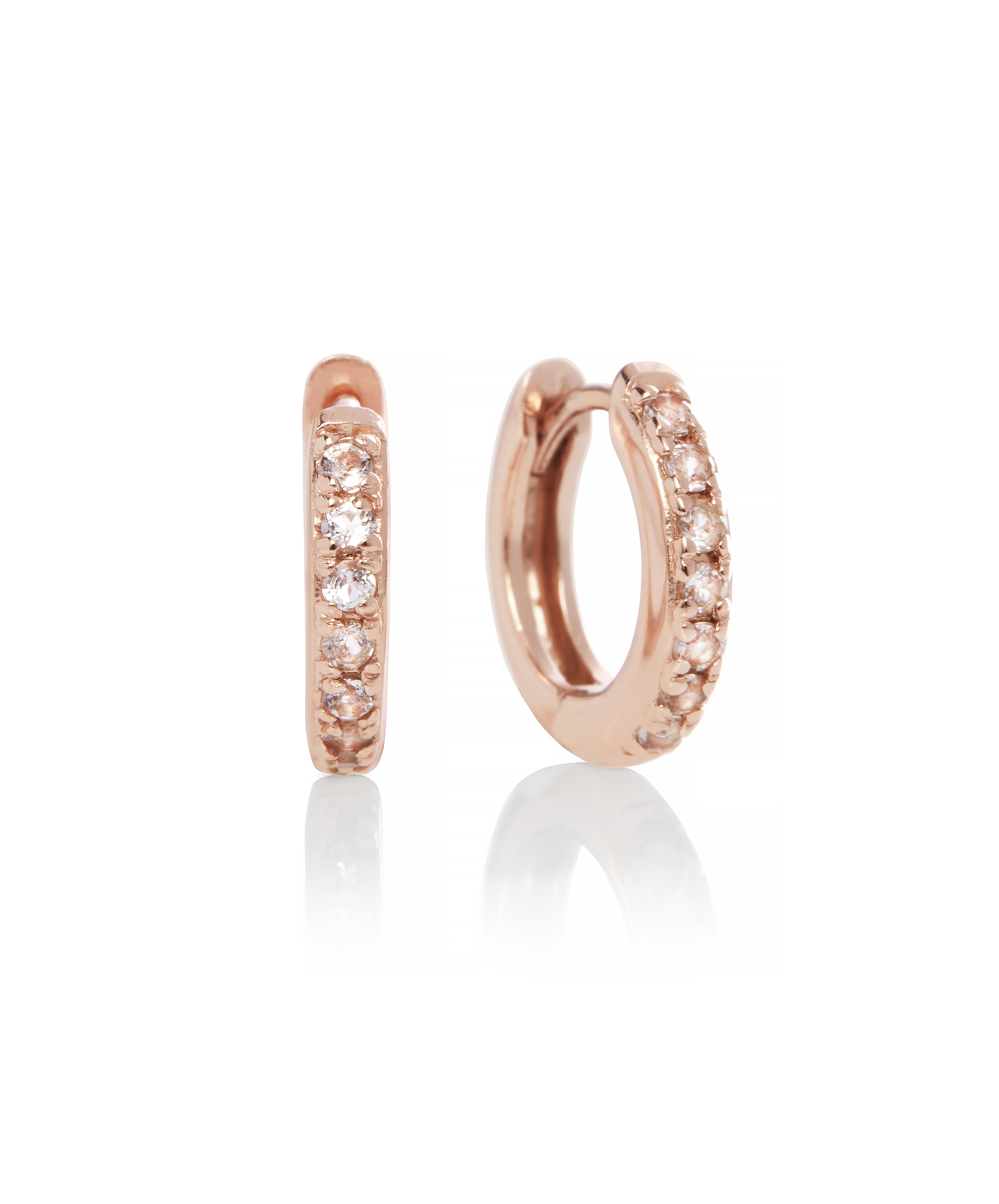 009 CT TW Diamond Huggie Hoop Earrings in 10K Rose Gold  Peoples  Jewellers