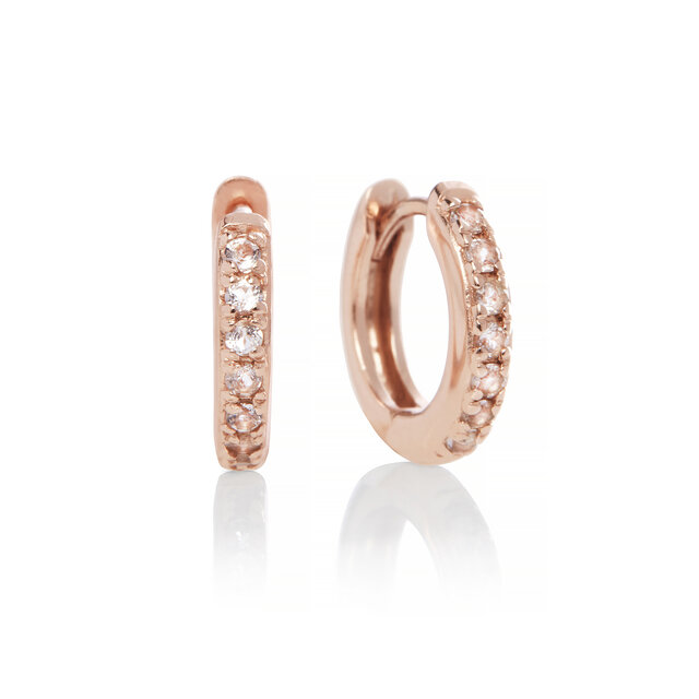 Rose Gold  Huggie Hoops