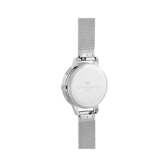 Wishing Watch Silver Sunray, Rose Gold & Silver Mesh
