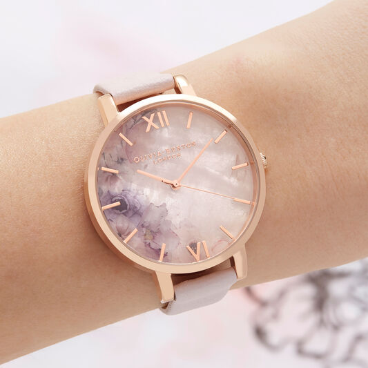 Semi Precious Blossom & Rose Gold Watch