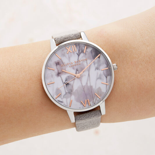 Eco Friendly Grey Lilac, Silver Watch