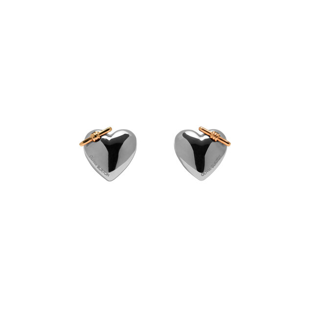 Clous d’oreilles Cœur et Nœud Argent
