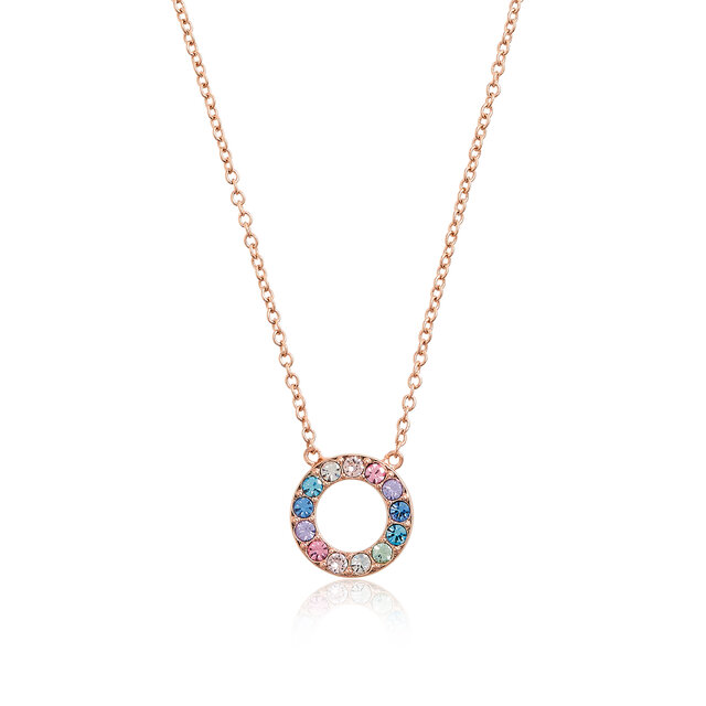 Rose Gold Rainbow Halo Necklace