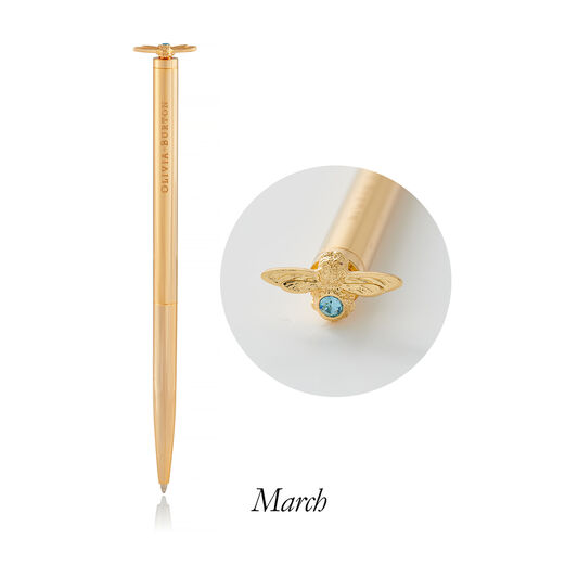 Celebration Bee Pen Aquamarine & Gold