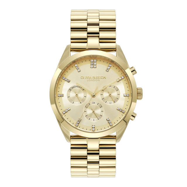 38mm City Classic Multifunction Gold Bracelet Watch