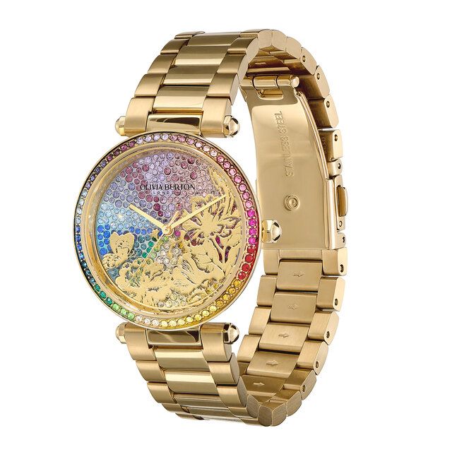 Montre Kaleido Bloom Arc-en-ciel et Or 34 mm