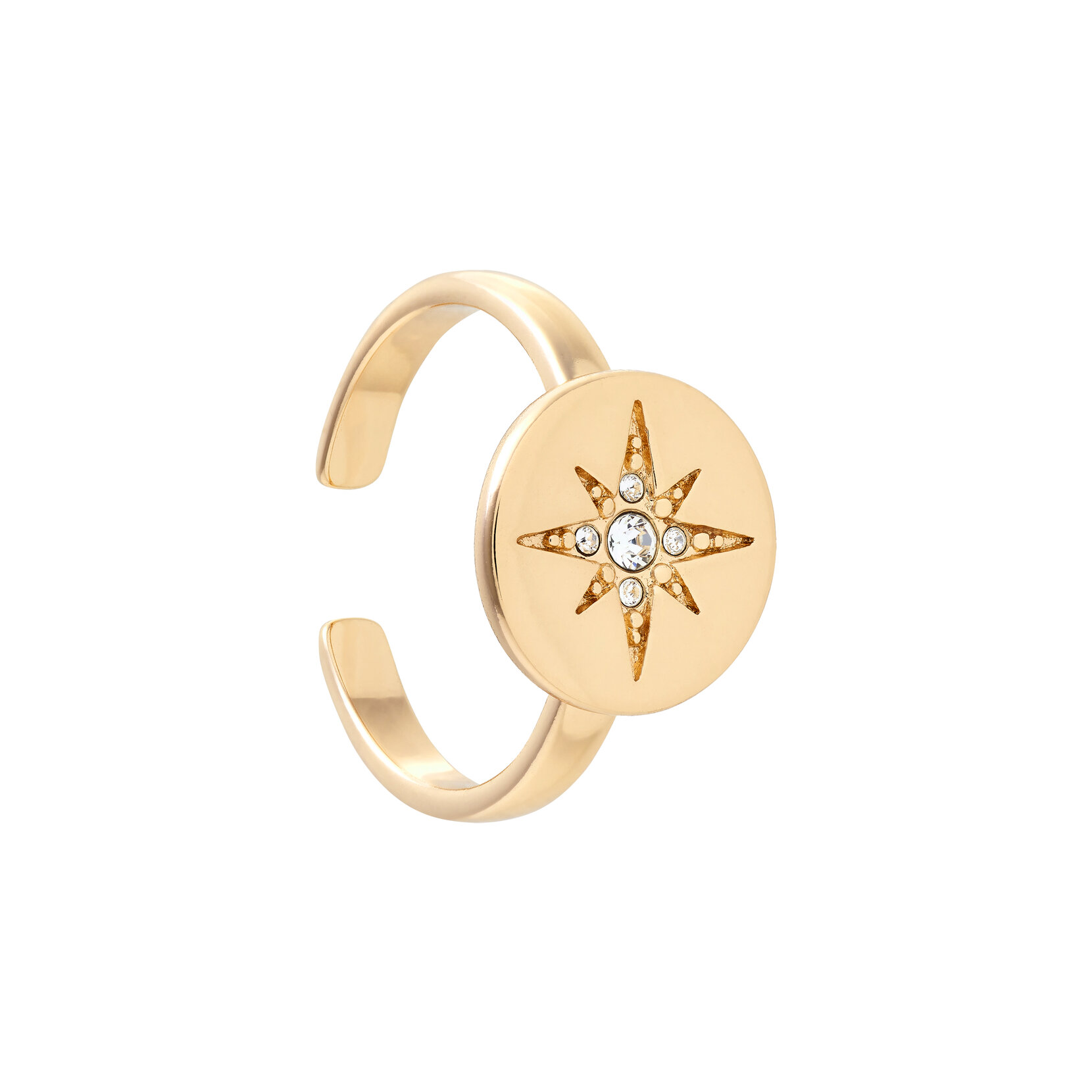 Bague Noth Star or à disque