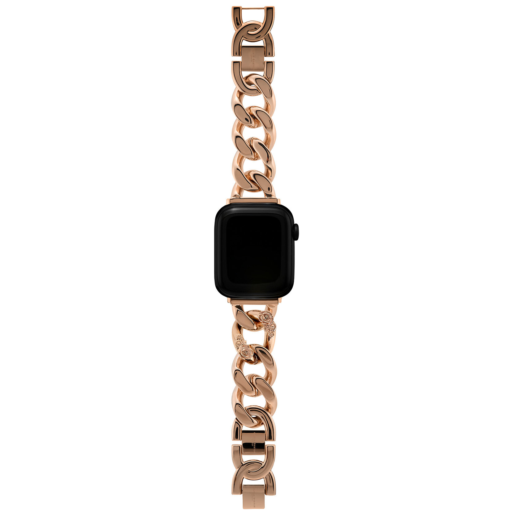 Rose Gold with Floral Link Bracelet Strap