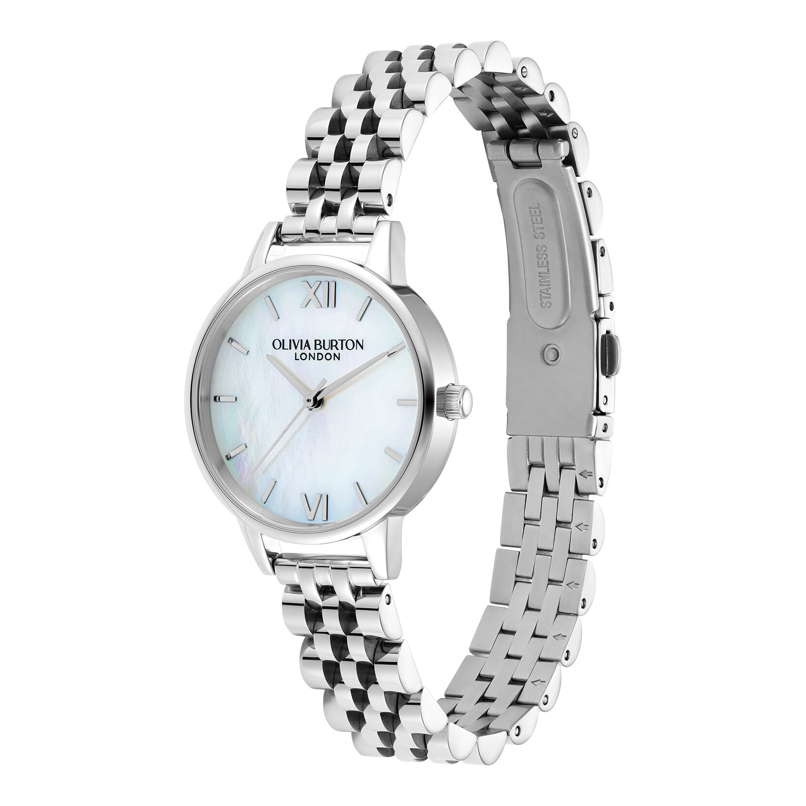 30mm White & Silver Bracelet Watch