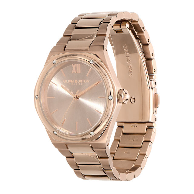 33mm Hexa Blush & Carnation Gold Bracelet Watch