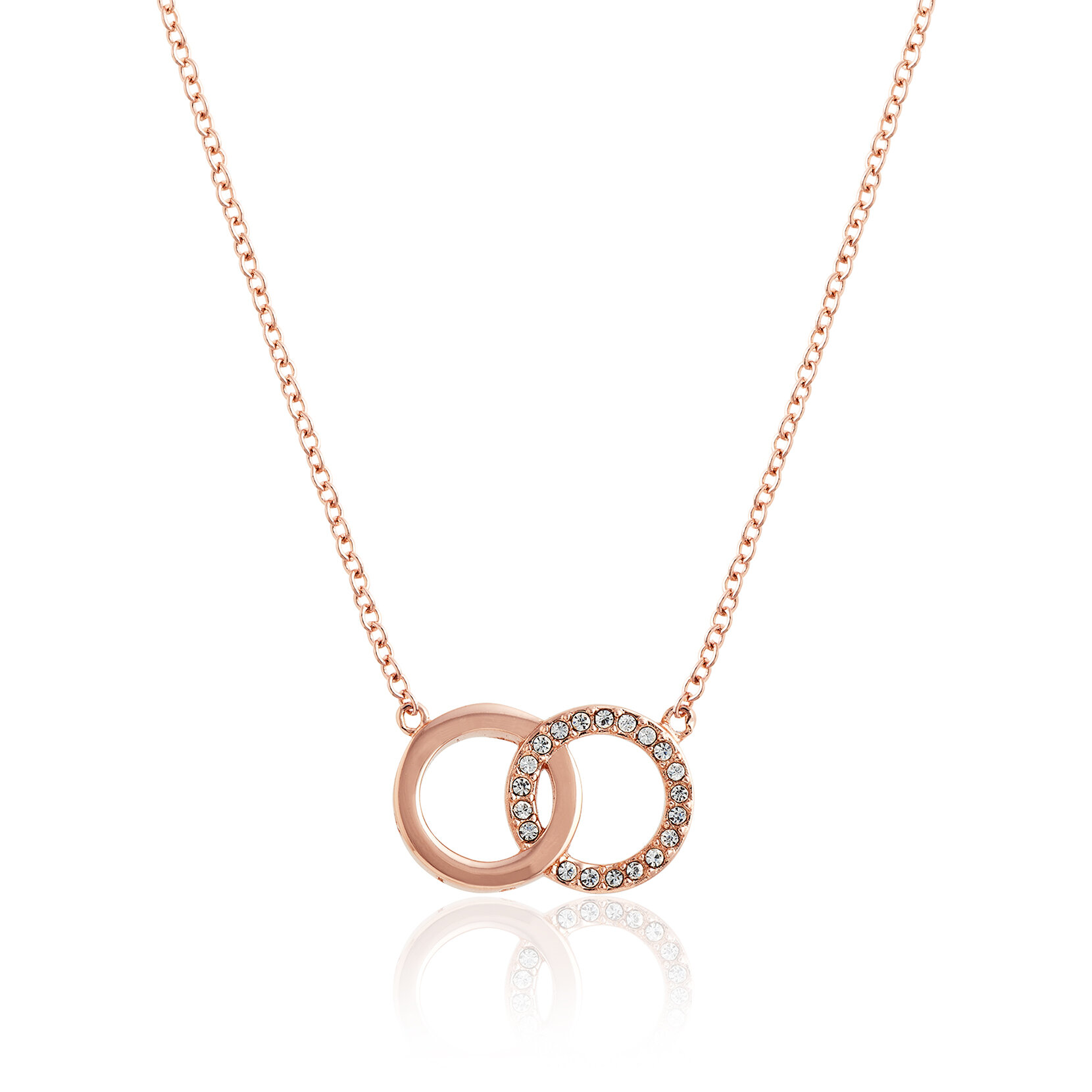 Collier Classic Bejewelled Interlink or rose