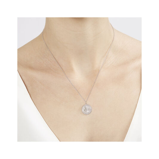 3D Butterfly Silver Necklace