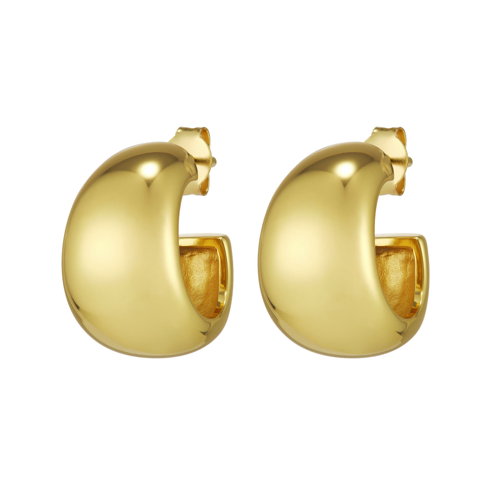 Chunky Graduated Gold Plated Hoop Earrings