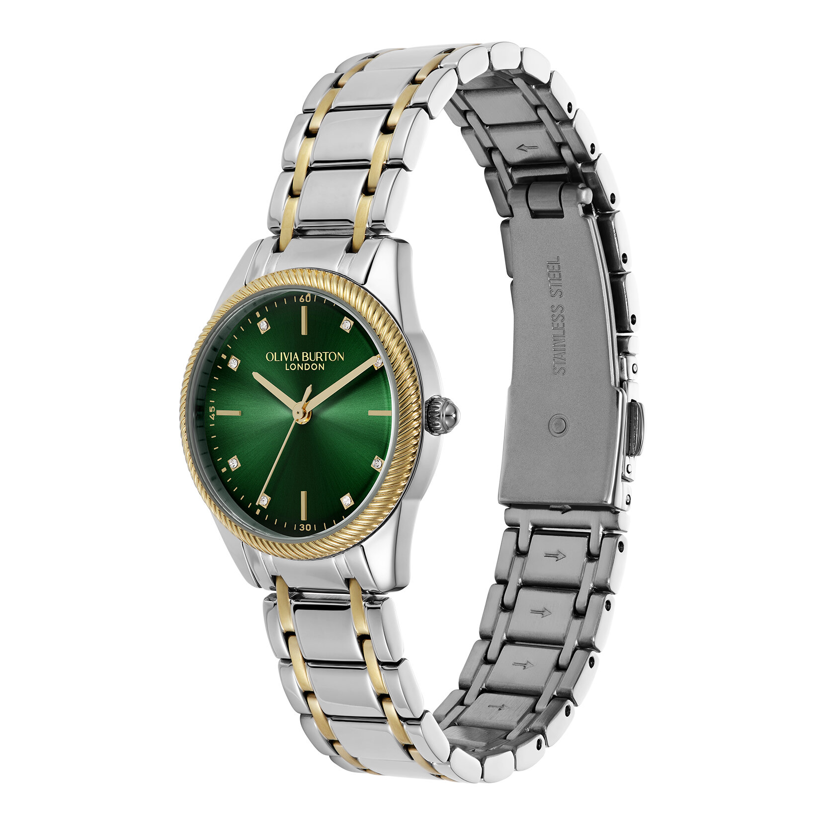Montre Egerton Vert Forêt et Bracelet Bicolore 28 mm