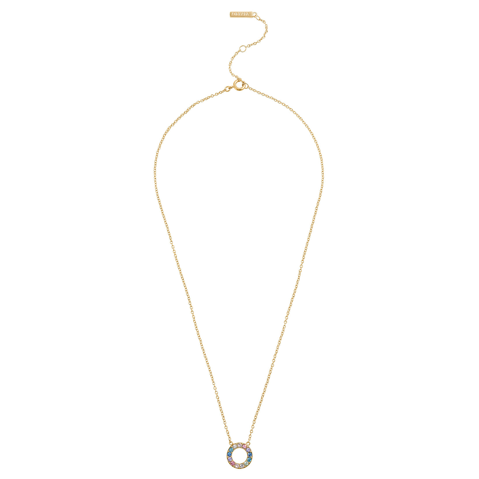 Gold Rainbow Halo Necklace