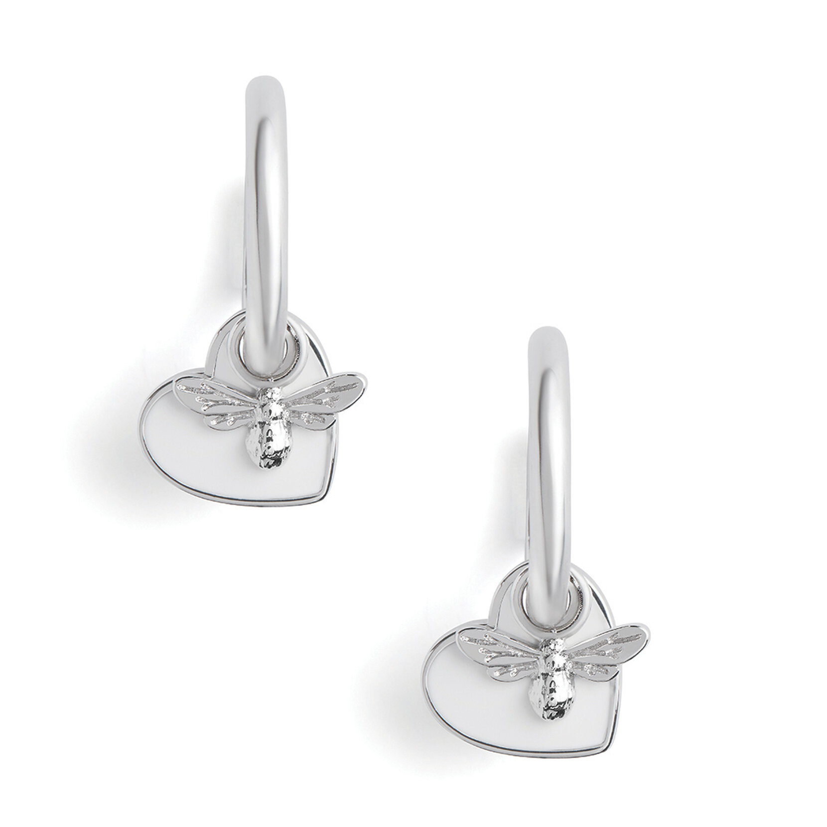 Créoles You have my Heart blanc et argent 