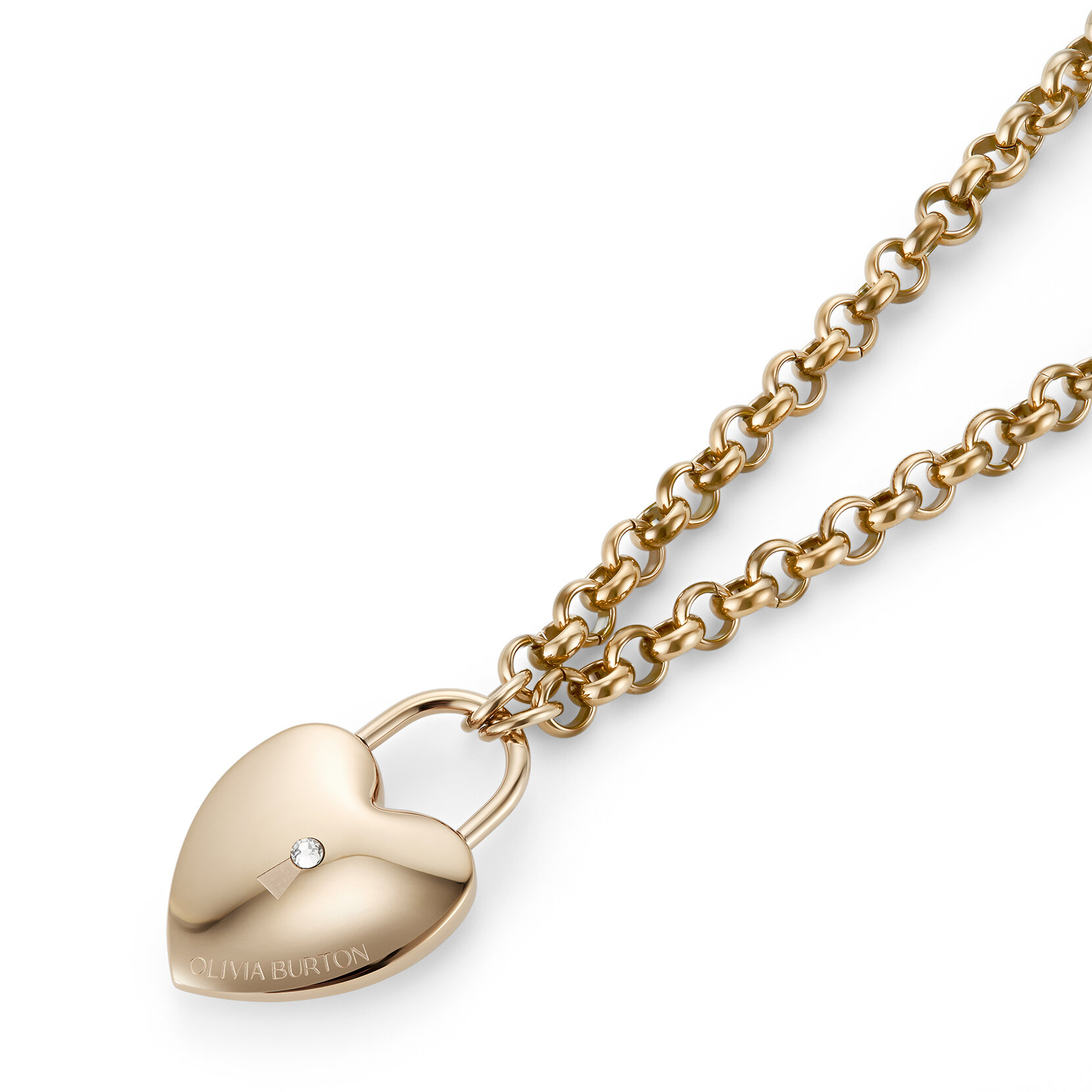 Collier pendentif Locked Heart Or Rose plaqué