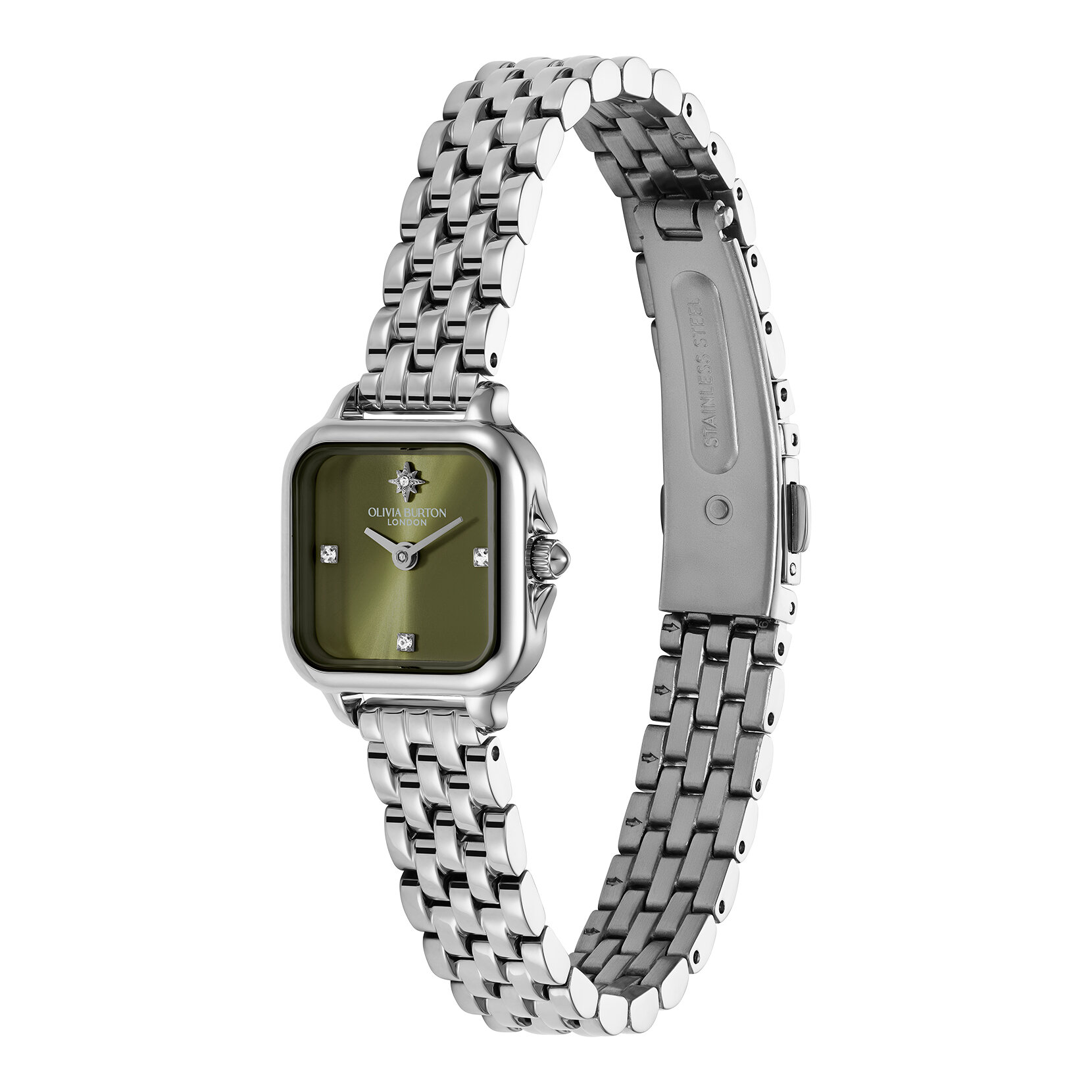 20mm Mini Grosvenor Sage Green & Silver Bracelet Watch