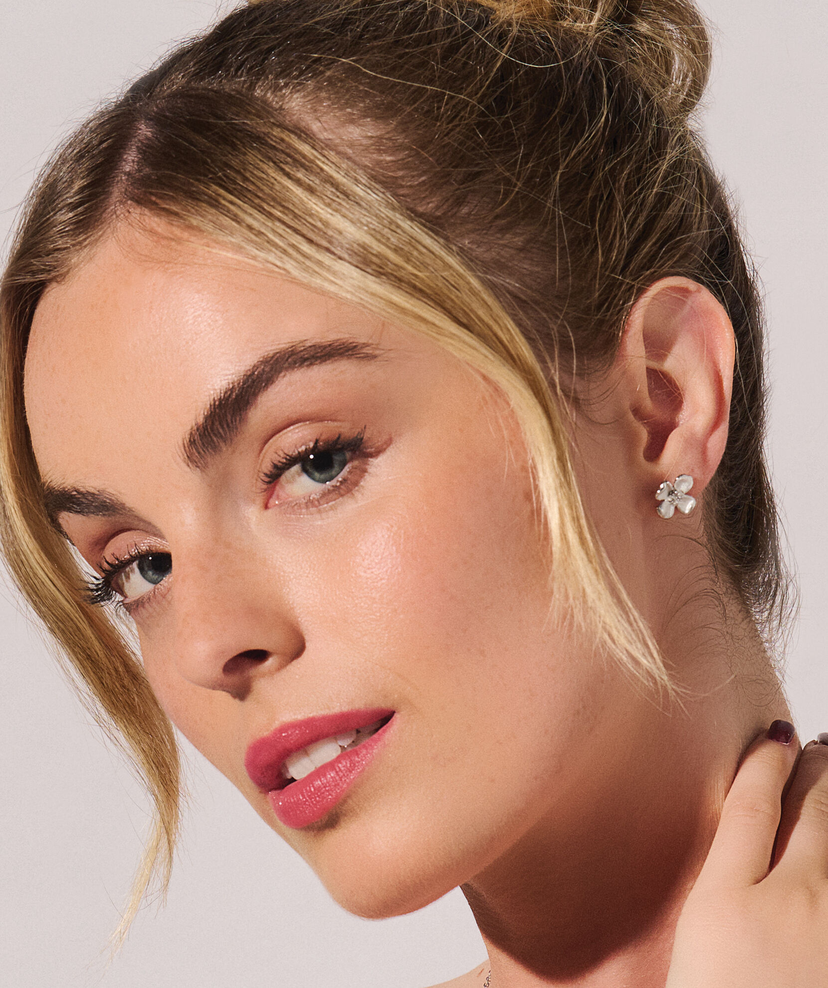 Dogwood Flower Silver Stud Earrings