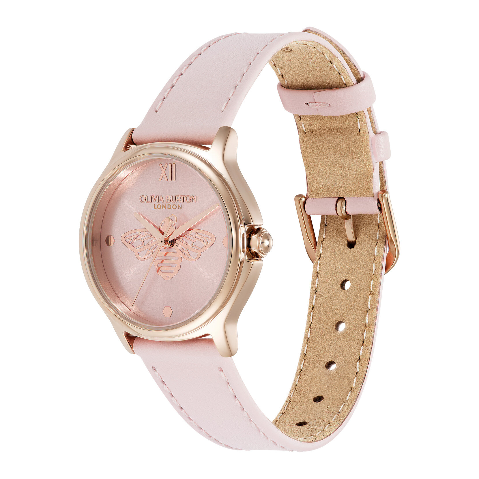 30mm Classic Bee Rose Gold & Primrose Leather Strap Watch